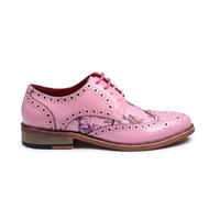 Men's Pink Floral Wingtip Brogues Bold Patterned Dress Shoes - Pink 10