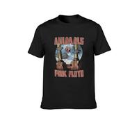 Men's Pink Floyd Animals Floating Pig Mens Cartoon Album Rock Concert Tour Cotton T Shirt Black 3XL