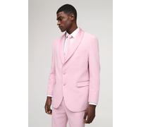 Mens Pink Straight Fit Shawl Collar Blazer, Pink 40