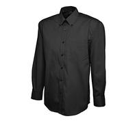 Mens Pinpoint Oxford Full Sleeve Shirt - Black - 3XL
