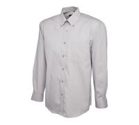 Mens Pinpoint Oxford Weave Long Sleeve Shirt Button Down Collar Formal Wear Tops
