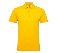 Mens Pique Polo Shirt Short Sleeve Casual Plain Top Polycotton Tee Asquith & Fox