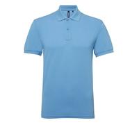 Mens Pique Polo Shirt Short Sleeve Casual Plain Top Polycotton Tee Asquith & Fox