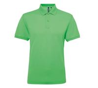 Mens Pique Polo Shirt Short Sleeve Casual Plain Top Polycotton Tee Asquith & Fox