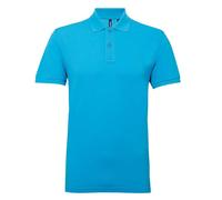 Mens Pique Polo Shirt Short Sleeve Casual Plain Top Polycotton Tee Asquith & Fox
