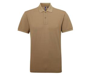 Mens Pique Polo Shirt Short Sleeve Casual Plain Top Polycotton Tee Asquith & Fox
