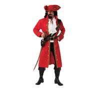 Mens Pirate Captain Costume Carribean High Seas Buccaneer Fancy Dress Outfit