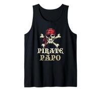 Mens Pirate Papo Skull Matching Grandpa Halloween Costume Tank Top