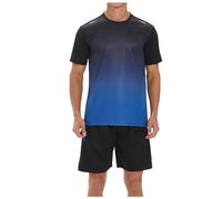 Men's Pjs Loungewear Set Cotton Short Sleeves Pjs Loungewear 2 Piece Nightwear Soft Sleepwear for Men T-Shirt and Shorts PJ Set Loungewear Top and Bottoms 2 Piece Nightwear Sleepwear Classic Blue