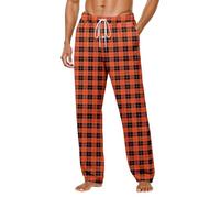 Mens Pjs Pyjama Bottom Pajama Bottoms for Men Lounge Pants Pj Soft with Fly Opening Loungewear Cotton Fleece Christmas