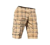 Men's Plaid Cargo Shorts Multi-Pockets Lightweight Comfy Cotton Short Casual Fashion Loose Checks Pattern Short Pant