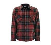 Mens Quilted Plaid Pattern Thermal Long Sleeve Winter Jacket - Red