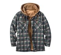 Mens Plaid Coats Thermal Sherpa Lined Jackets Mens Fake Two Pieces Windbreaker Outwear Winter Warm Long Sleeve Coats Outdoor Hiking Walking Running Hoodies
