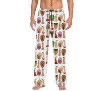 Men's Plaid Pyjama Bottoms Mens Soft Checked Lounge Pants with Pockets Mens Adjustable Pyjamas Lounge Pants Cotton Male Lounge Trousers Soft PJ Sleepwear Nightwear Check Design Relaxed Fit Plus Size