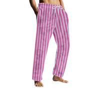 Men's Plaid/Strip Pyjama Bottoms Mens Soft Checked Lounge Pants with Pockets Thermal Pj Sleepwear Nightwear Relaxed Fit