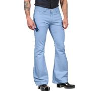 Mens Plain 70s Disco Outfits,Mens High Waist Stretch Straight Wide Leg Trousers, Flared Bottom Pants Slim Fit Retro Y2k Style Flare Trousers,Mens Bell Bottom Vintage Trousers Light Blue