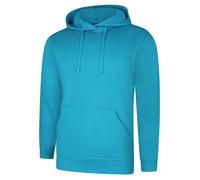 Men's Plain Deluxe Hoodie Size XS to 5XL Plus Hooded Cotton Rich Sweatshirt