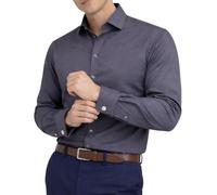 Men's Plain Dress Shirts,Long Sleeve,Double French Cuff with Cufflinks Included,Regular Fit, 14 Colours, Business Wedding Work Shirt by Janeo British Apparel. Grey, 17.5 inches