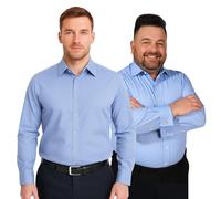 Men's Plain Dress Shirts,Long Sleeve,Double French Cuff with Cufflinks Included,Regular Fit, 14 Colours, Business Wedding Work Shirt by Janeo British Apparel. Porcelain Blue, 21 inches