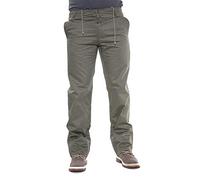 Mens Plain Elasticated Waist Straight Leg Rugby Trouser Smart Cargo Combat Pant Olive Waist 44" Length 29" R