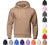 Men's Plain Hoodie UK Sale Clearance Fleece Lined Sweatshirts Long Sleeve Sweater Drawstring Hoody Tops Fluffy Hooded Pullover Solid Color Warm Jumpers Sports Leisure Workwear Comfortable Activewear
