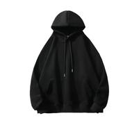 Mens Plain Hoodies Drawstring Long Sleeve Comfort Baggy Pullover Hooded Sweatshirt Casual Sport Hoodie Streetwear mens clothes sports sweaters for men uk Black M