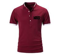 Men's Plain Polo Shirts for Linkin Park Print Lightweight Short Sleeve Breathable Casual Activewear Work T-Shirts Summer Golf Shirts Tennis Sports Top with 4 Buttons-Red||S