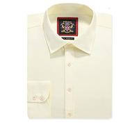 Men's Plain Regular Fit Shirts,Long Sleeve Business Formal Dress Wedding Work Shirt,Button Cuffs. 14 Pastels & Dark Office Colours, by Janeo British Apparel UK. Fresh Primrose Lemon, 18 inches