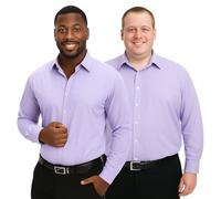 Men's Plain Regular Fit Shirts,Long Sleeve Business Formal Dress Wedding Work Shirt,Button Cuffs. 14 Pastels & Dark Office Colours, by Janeo British Apparel UK. Vibrant Lavender, 16.5 inches