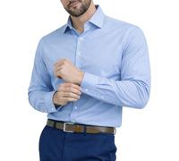 Men's Plain Regular Fit Shirts,Long Sleeve Business Formal Dress Wedding Work Shirt,Single Cuff. 14 Pastels & Dark Office Colours, by Janeo British Apparel UK. Porcelain Blue, 17.5 inches