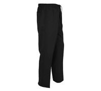 RIDDLED WITH STYLE Adults Elasticated Waist Smart Rugby Trousers Super Soft Plain Bottoms Mens Work Wear Comfortable Straight Leg Golf Pants (Black Waist 38"/ Inside Leg 27")