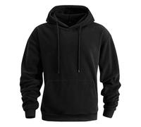 Mens Plain Sweatshirts Oversized Hoodies Fleece Lined Jumper Long Sleeve Hoodie Pullover Thermal Sweater Classic Sweatshirt Loose Fit Drawstring Hooded Tops Leisure Jumpers Outdoor Sportwear