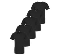 Men's Plain T-Shirts 5 Pack Heavy Blend 100% Cotton Short Sleeve Gym Tees Blank T-Shirt (UK, Alpha, XXL, Regular, Regular, Black 5 Pack)
