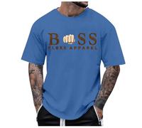 Mens Plain T-Shirts Short Sleeve Crew Neck Cotton Boys Undershirts Running Gym Sport Tees Workwear Workout Tee Tops for Men Working Out Undershirt Outfits (Blue,XXL)