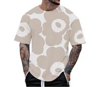 Mens Plain T-Shirts Short Sleeve Crew Neck Cotton Boys Undershirts Running Gym Sport Tops Workwear Workout Tees for Men Active Wear T-Shirts Jumpers (Beige,XL)
