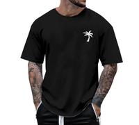 Mens Plain T-Shirts Short Sleeve Crew Neck Cotton Boys Undershirts Running Gym Sport Tops Workwear Workout Tees for Men White Mens t Shirt Polo Neck top for Men T-Shirts (Black,XS)