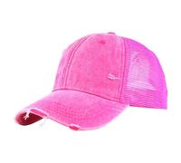 Mens Plain Washed Cotton Distressed Mesh Back Baseball Cap Trucker Hiking Hat Knit Set