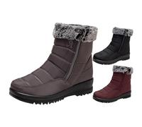 Mens Platform Boot Fleece Winter Boots Women'S Side Zip Wide Fit Winter Boots Anti Skidding Walking Boot Outdoor Warm Booties Unisex Couple Bootie For Warmth Fluffy Collar Thermal Booties
