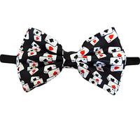 Mens Playing Cards Gambling Casino Bowtie - Black - One Size Bow Tie