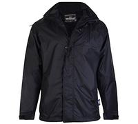 Mens Plus Big Size KAM Jeanswear Lightweight Waterproof Black Navy Jacket 2-8XL (Black, 7XL to fit Chest 70-72)