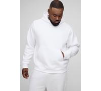 Men's Plus Essential Boxy Over the Head Hoodie | White | Size 3X-Large | BOOHOOMAN