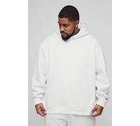 Men's Plus Essential Oversized Over The Head Hoodie | White | Size 4X-Large | BOOHOOMAN