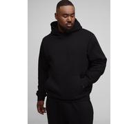Men's Plus Essential Regular Fit Over the Head Hoodie | Black | Size 4X-Large | BOOHOOMAN