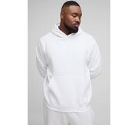 Men's Plus Essential Regular Fit Over the Head Hoodie | White | Size 4X-Large | BOOHOOMAN