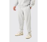 Men's Plus Essential Slim Fit Joggers In | Grey Marl | Size 4X-Large | BOOHOOMAN