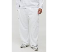 Men's Plus Essential Straight Leg Cargo Jogger | Grey Marl | Size 5X-Large | BOOHOOMAN