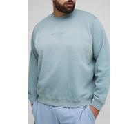 Men's Plus Limited Edition Print Spray Wash Regular Fit Sweater | Slate | Size 2X-Large | BOOHOOMAN