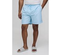 Men's Plus Mid Length BM Autograph Swim Short | Light Blue | Size 5X-Large | BOOHOOMAN