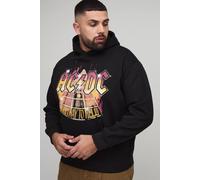 Men's Plus Oversized ACDC Highway To Hell Print License Hoodie | Black | Size 3X-Large | BOOHOOMAN