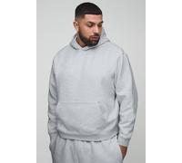 Men's Plus Oversized Boxy Essential Hoodie | Grey Marl | Size 4X-Large | BOOHOOMAN